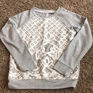 Gently used girls lace sweatshirt